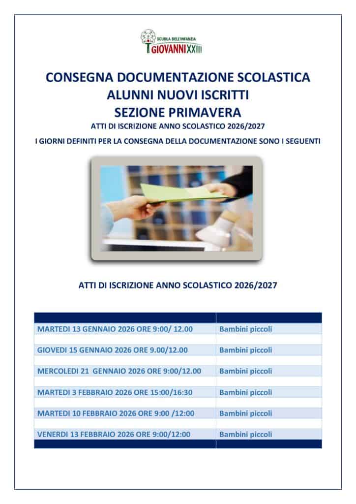thumbnail of Date consegna Documenti Iscrizioni SEZIONE PRIMAVERA